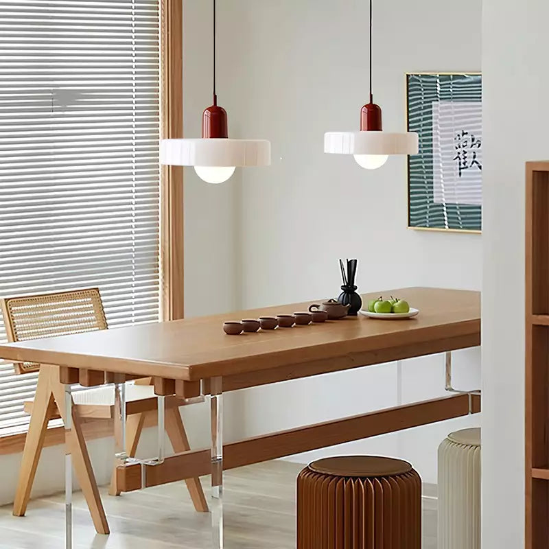 Skandynawska Okrągła Szklana Lampa Wisząca