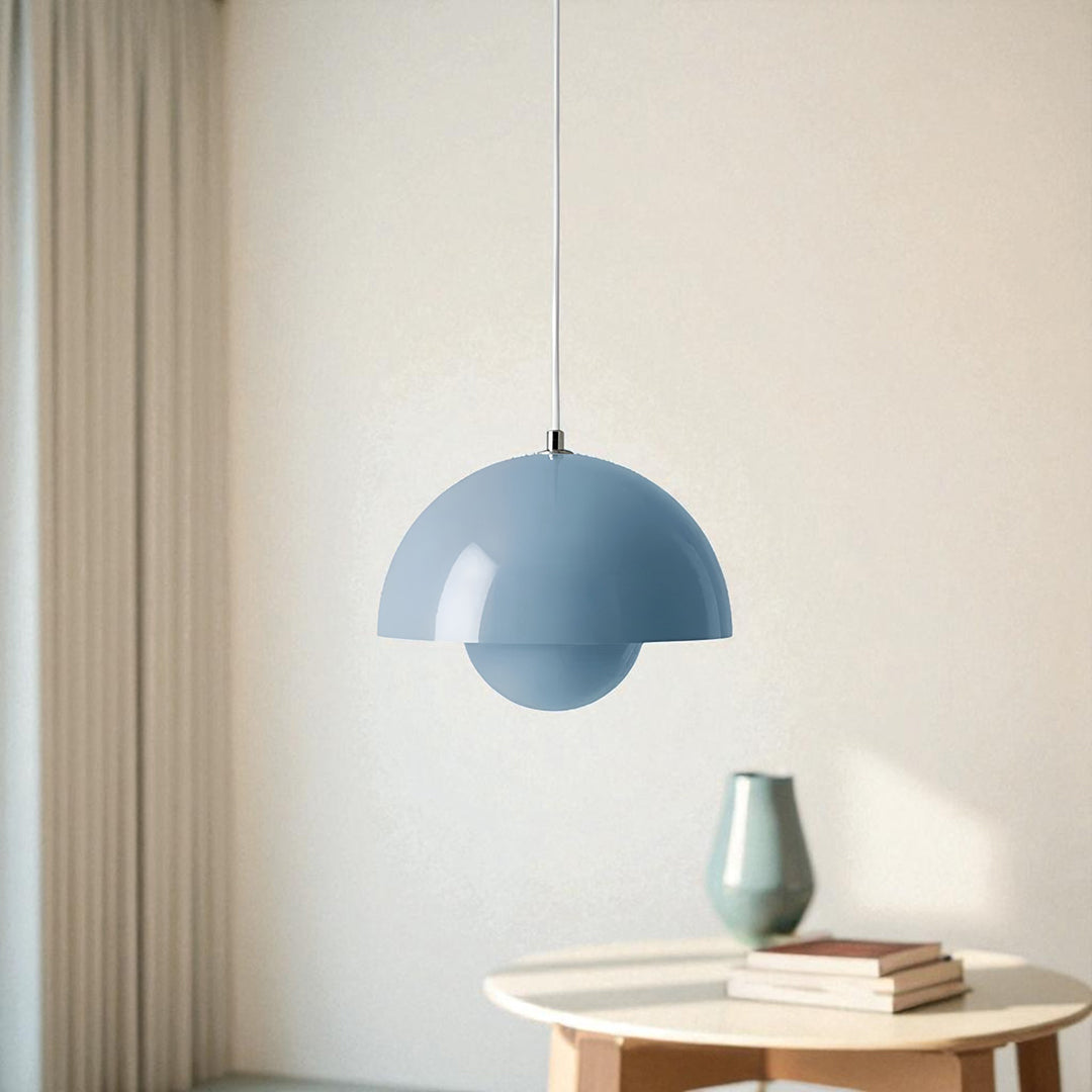 Skandynawska Szklana Lampa Wisząca Z Motywem Kwiatowym