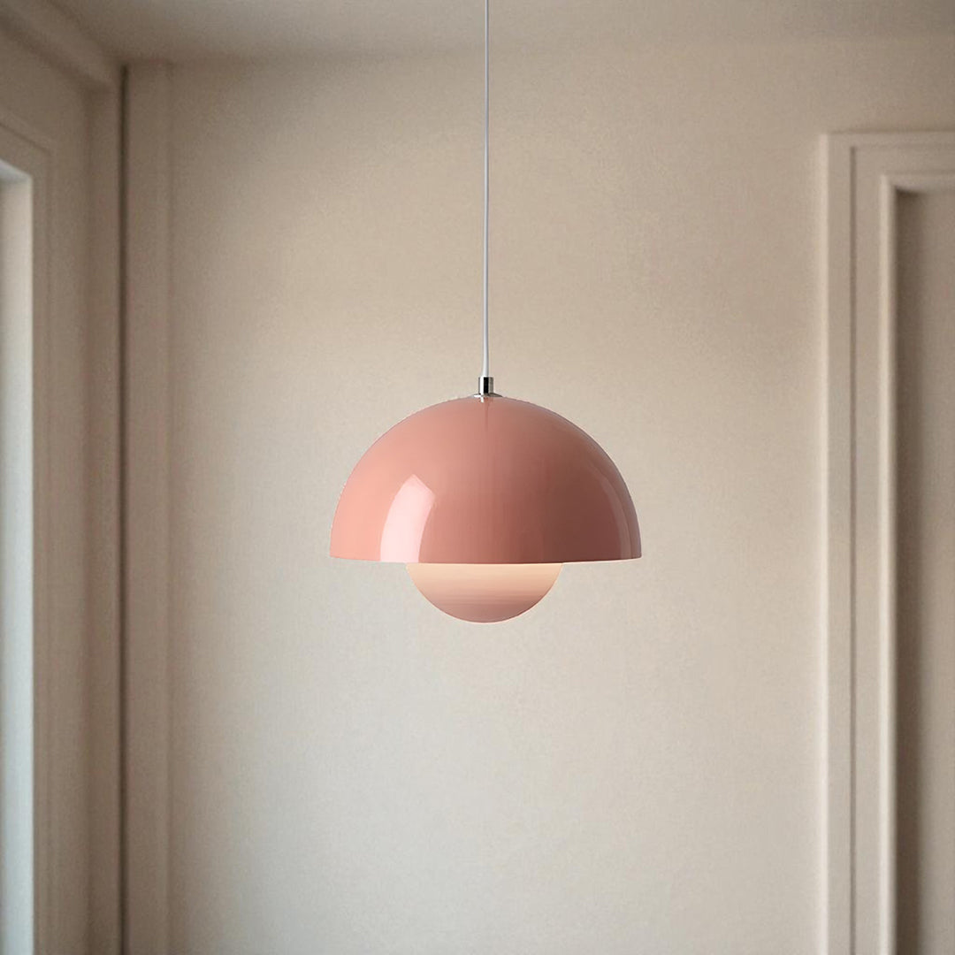 Skandynawska Szklana Lampa Wisząca Z Motywem Kwiatowym