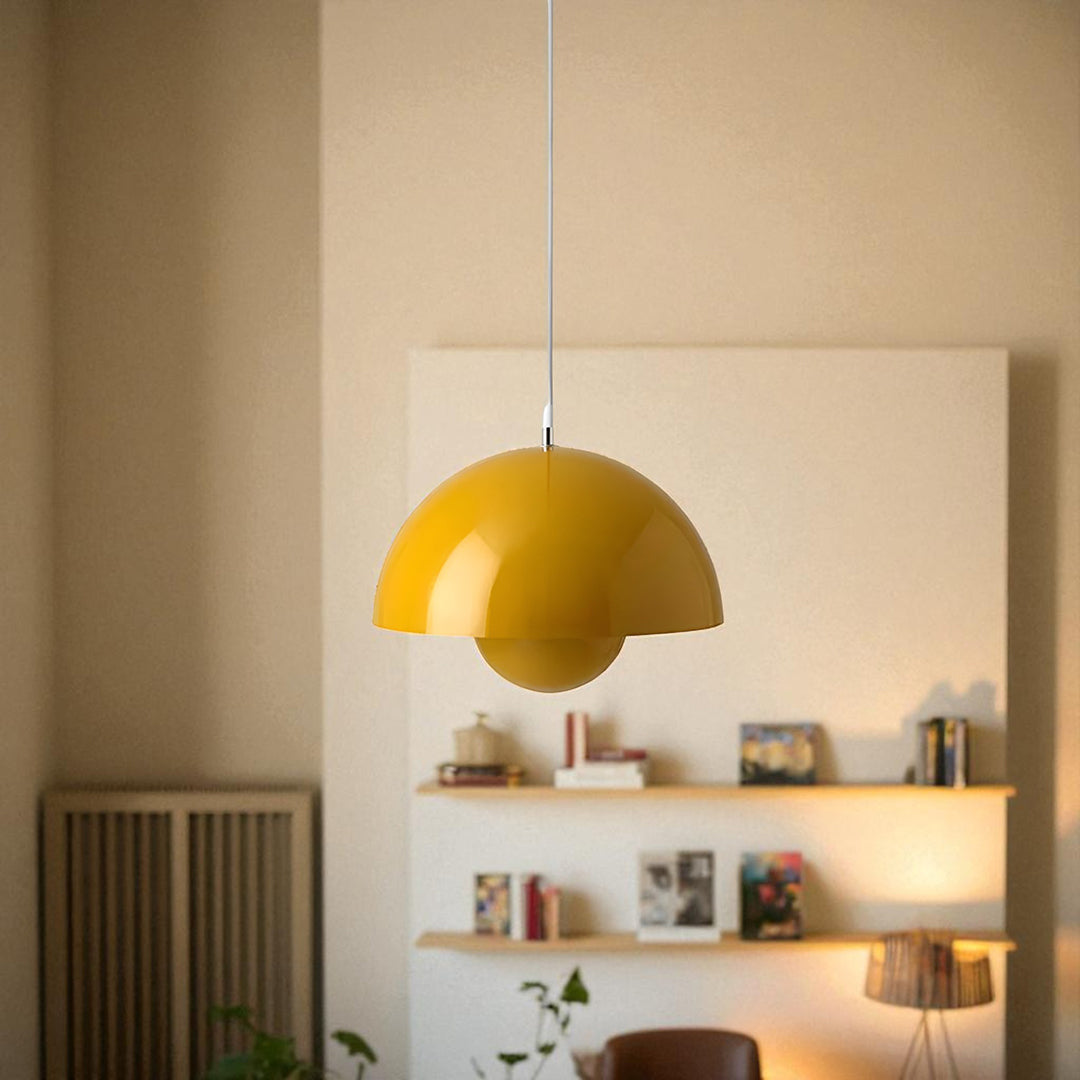 Skandynawska Szklana Lampa Wisząca Z Motywem Kwiatowym