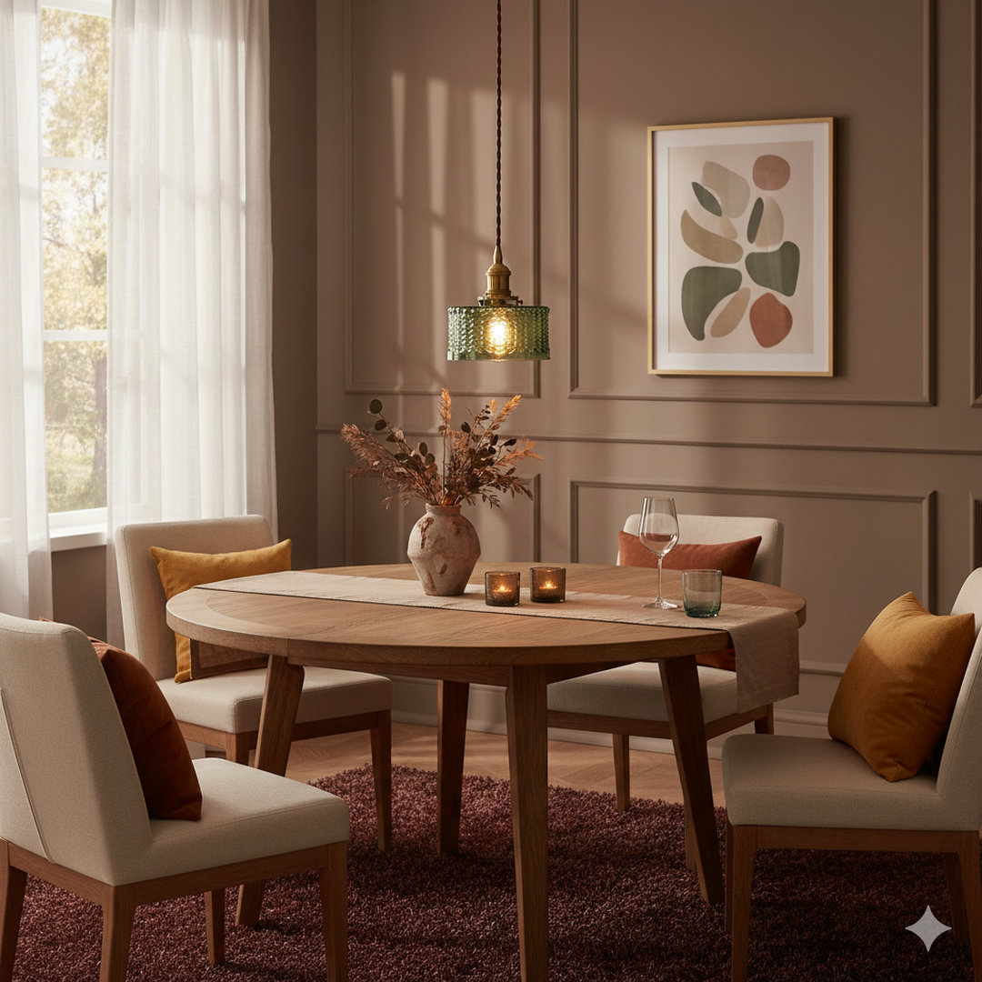 Mosiężna Szklana Okrągła Lampa Wisząca