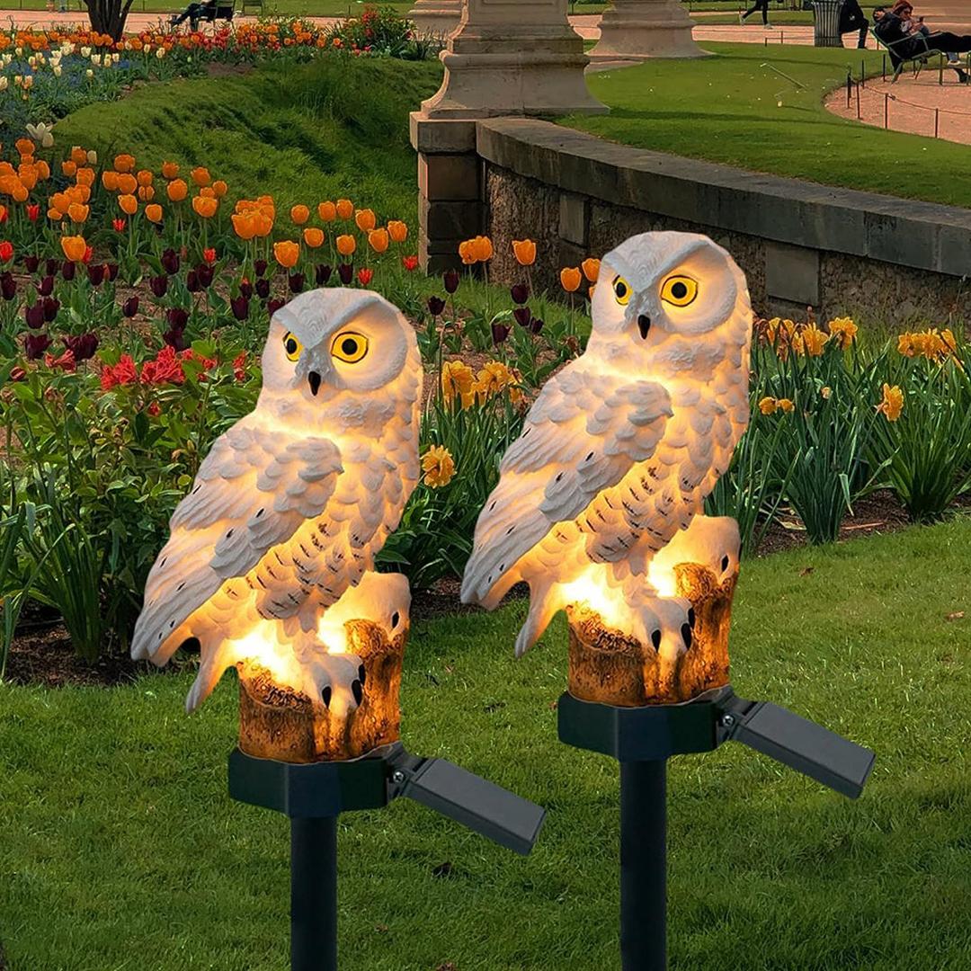 Zewnętrzna Solarna Lampa Ogrodowa Sowa