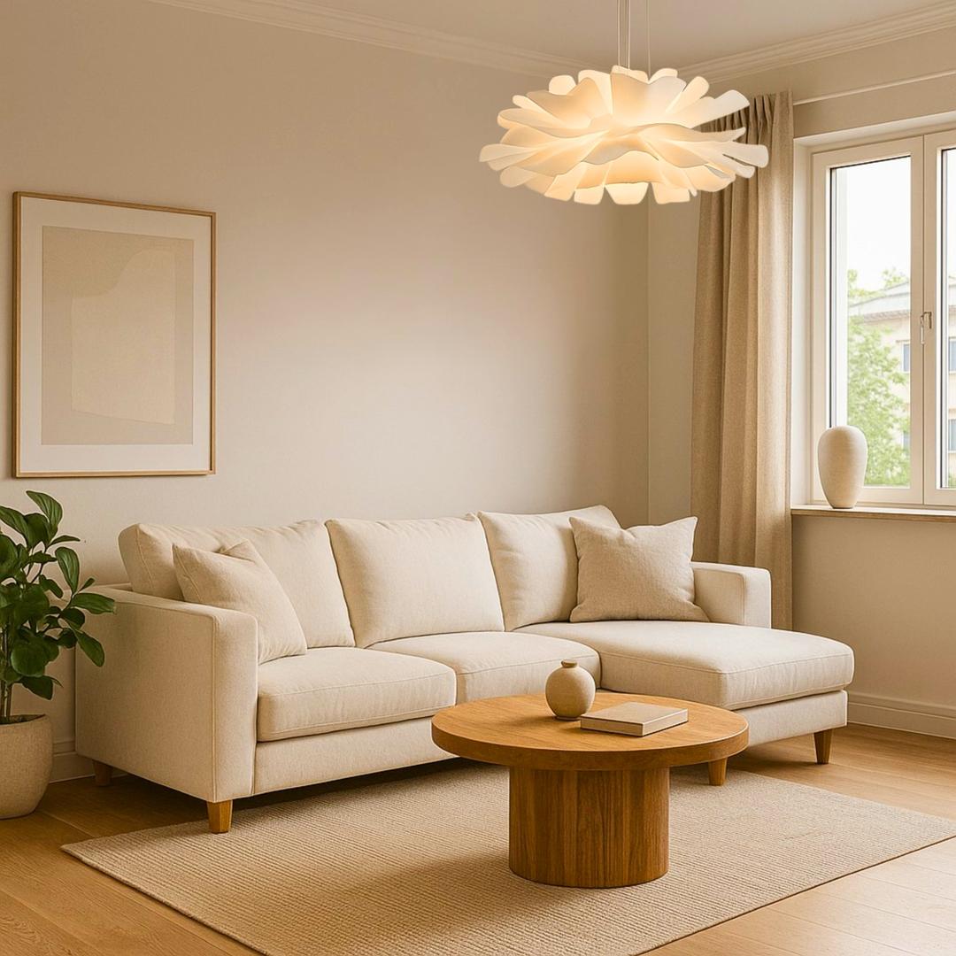 Lampa Wisząca Japandi Inspirowana Kwiatem Z Warstwowym Kloszem