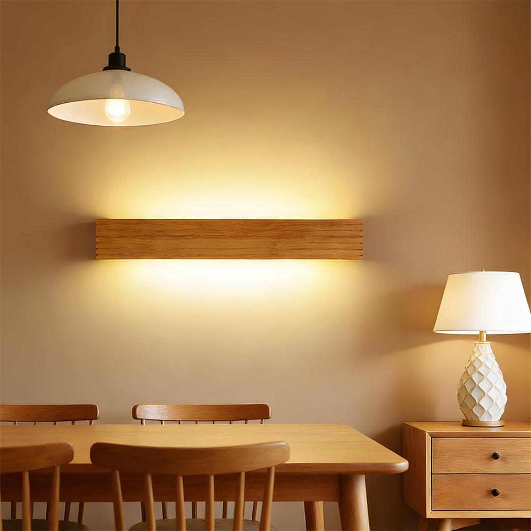 Nordycka Drewniana Lampa Ścienna LED