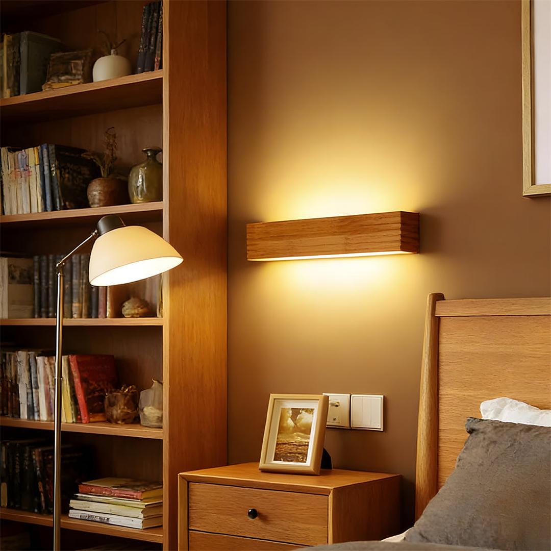 Nordycka Drewniana Lampa Ścienna LED