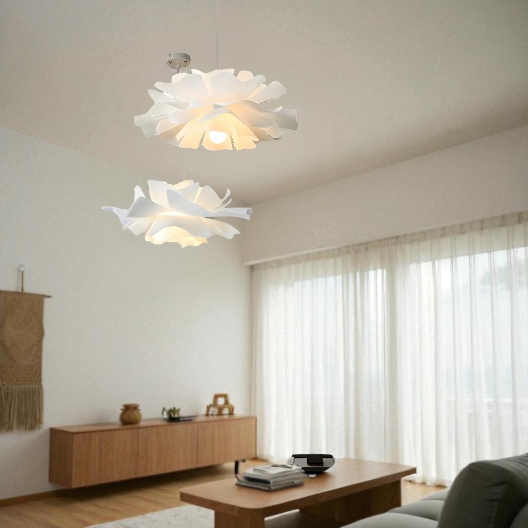 Lampa Wisząca Japandi Inspirowana Kwiatem Z Warstwowym Kloszem