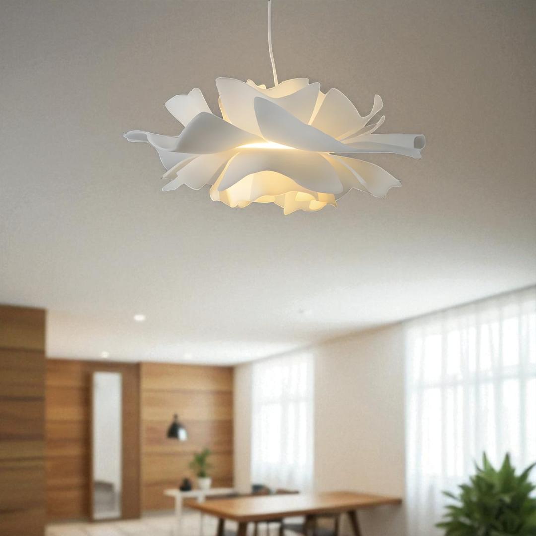 Lampa Wisząca Japandi Inspirowana Kwiatem Z Warstwowym Kloszem