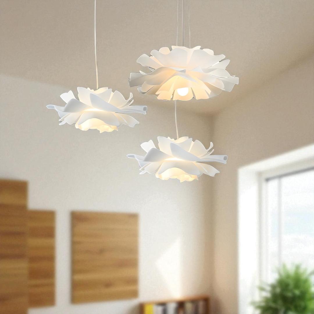 Lampa Wisząca Japandi Inspirowana Kwiatem Z Warstwowym Kloszem