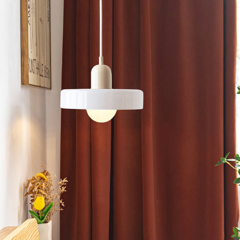 Skandynawska Okrągła Szklana Lampa Wisząca