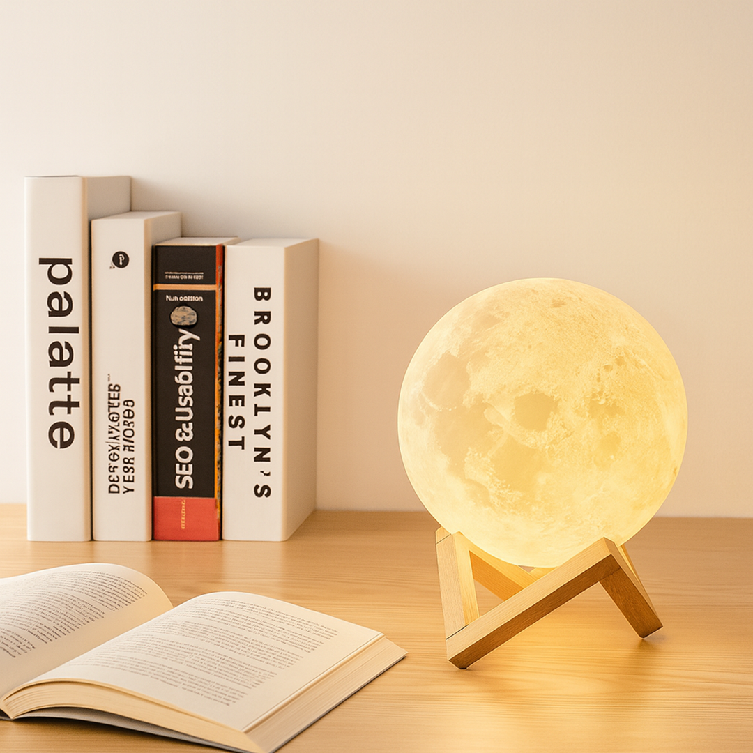 Nowoczesna Akumulatorowa Lampa Stołowa LED Księżyc
