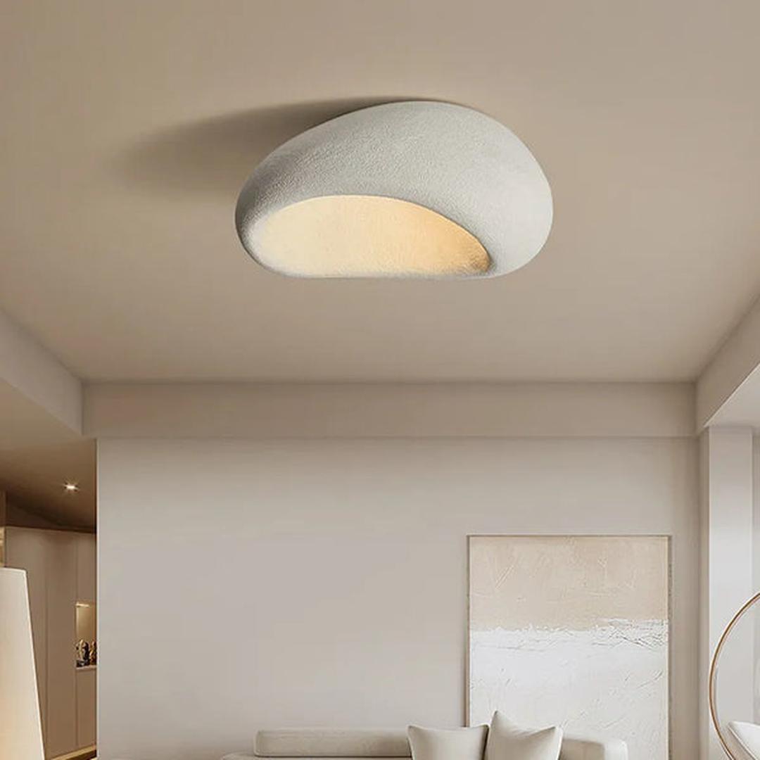 Metalowa Lampa Sufitowa W Stylu Wabi-Sabi Z Efektem Kamienia