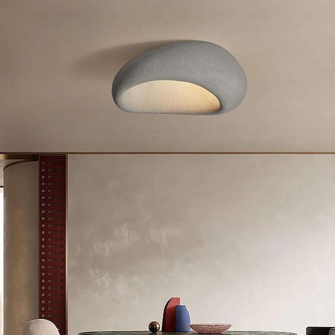 Metalowa Lampa Sufitowa W Stylu Wabi-Sabi Z Efektem Kamienia
