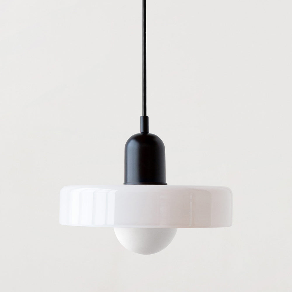Skandynawska Okrągła Szklana Lampa Wisząca