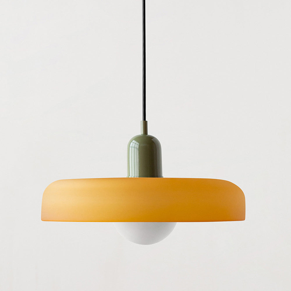 Skandynawska Okrągła Szklana Lampa Wisząca