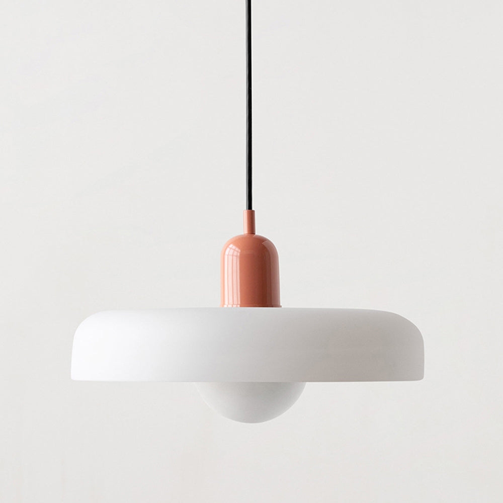 Skandynawska Okrągła Szklana Lampa Wisząca