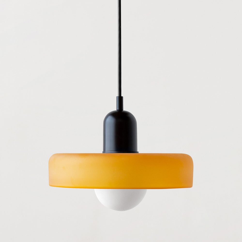 Skandynawska Okrągła Szklana Lampa Wisząca