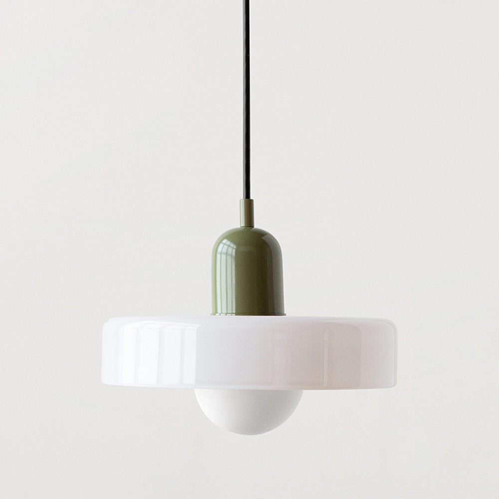 Skandynawska Okrągła Szklana Lampa Wisząca