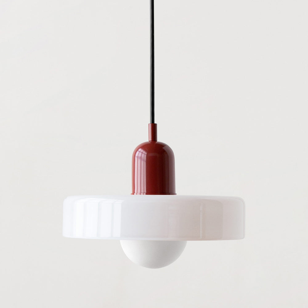 Skandynawska Okrągła Szklana Lampa Wisząca