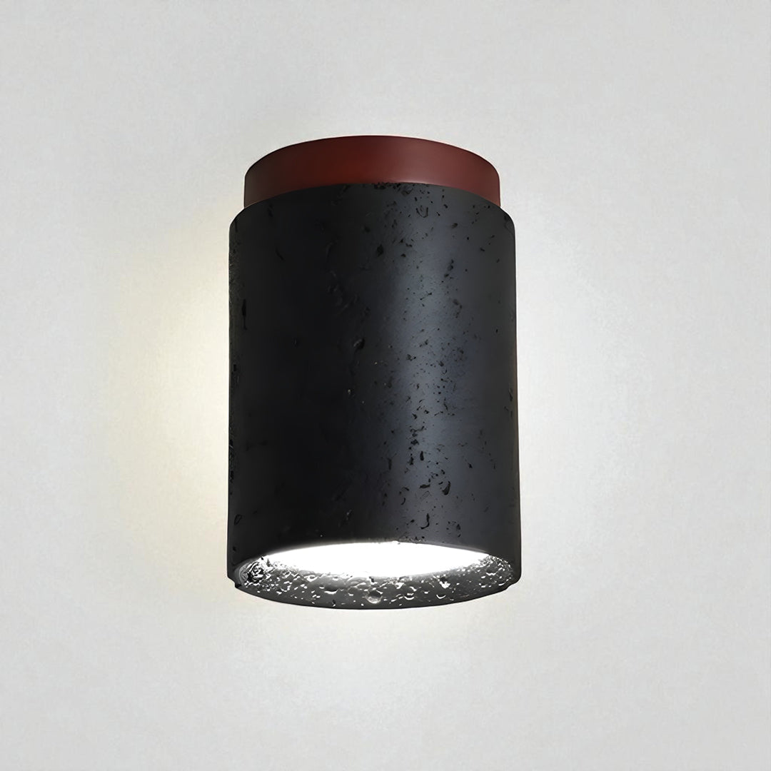 Nowoczesna Lampa Sufitowa Z Wykończeniem Z Naturalnego Kamienia I Drewnem