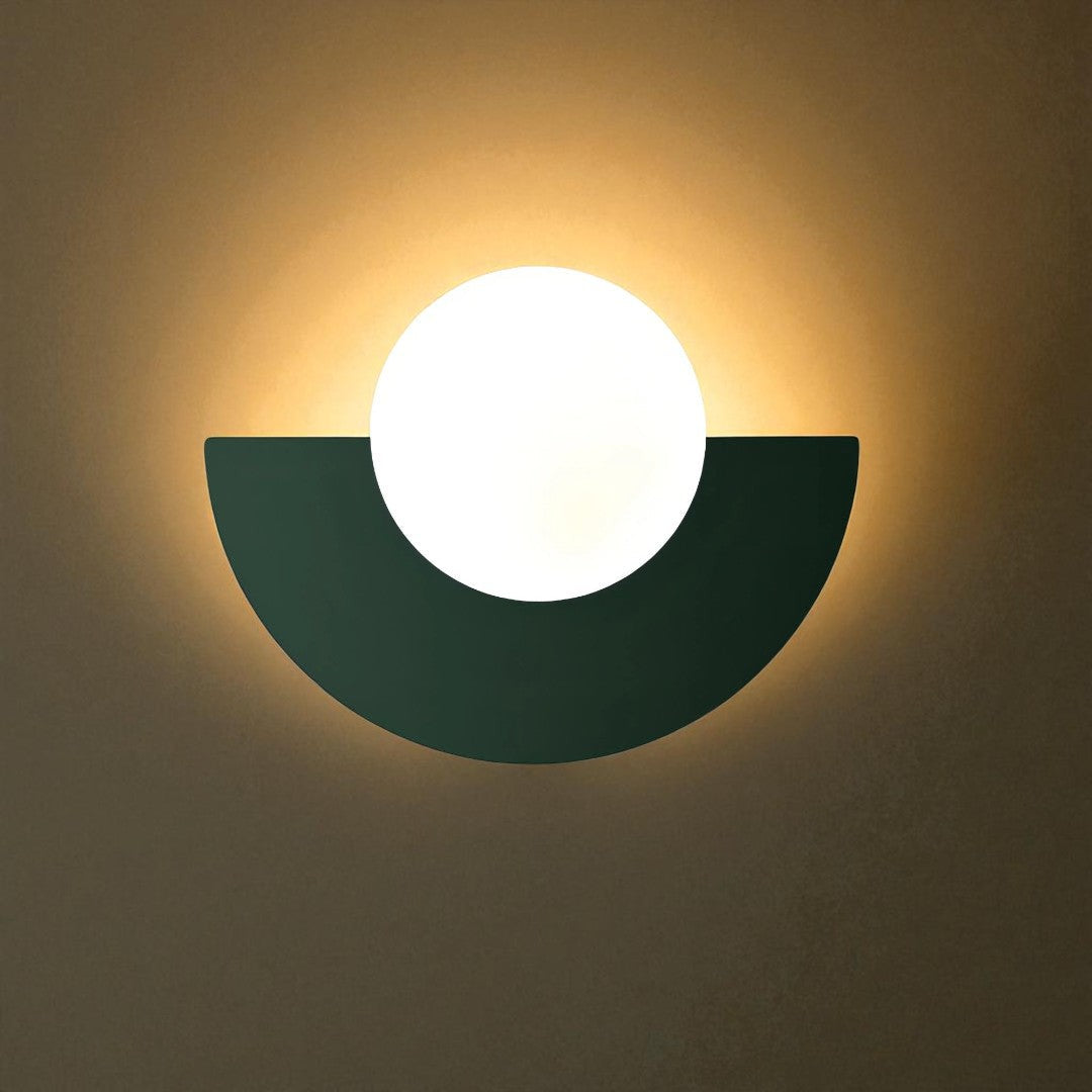 Nordycka Półokrągła Metalowa Lampa Ścienna
