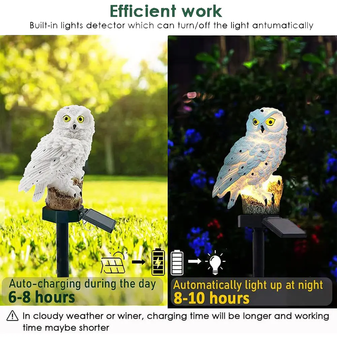 Zewnętrzna Solarna Lampa Ogrodowa Sowa