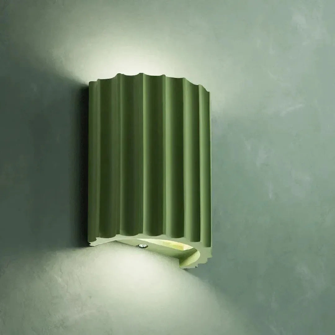 Skandynawska Lampa Ścienna Z Prążkowanego Szkła