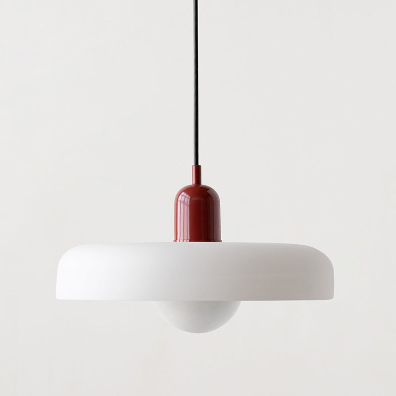 Skandynawska Okrągła Szklana Lampa Wisząca