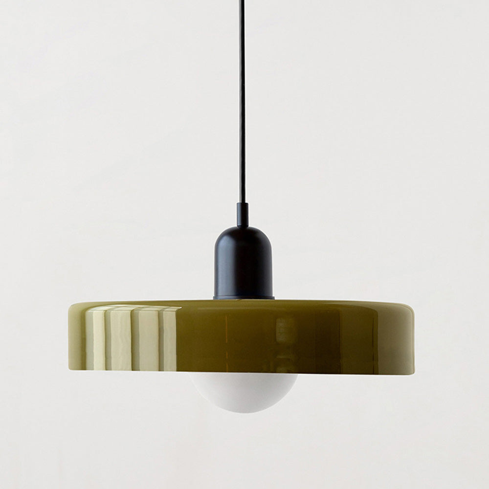 Skandynawska Okrągła Szklana Lampa Wisząca