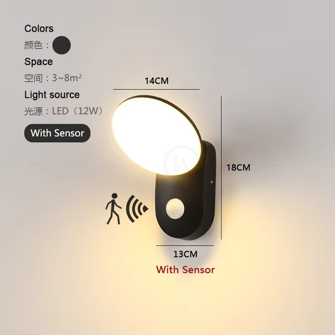Zewnętrzna Lampa Ścienna LED Z Czujnikiem Ruchu
