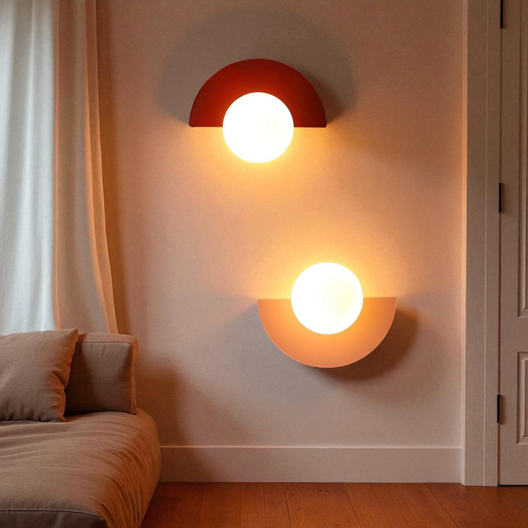 Nordycka Półokrągła Metalowa Lampa Ścienna