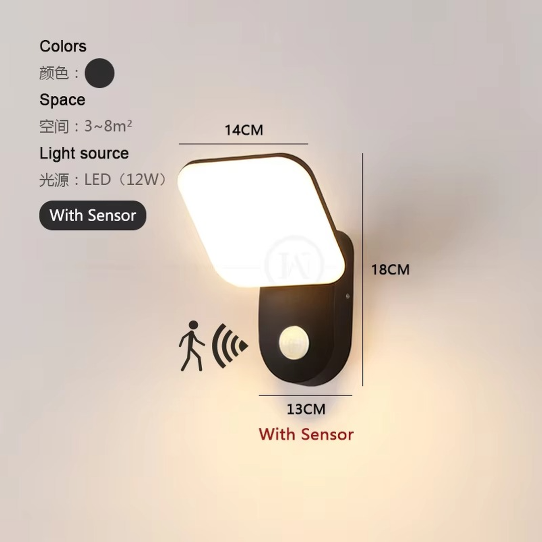 Zewnętrzna Lampa Ścienna LED Z Czujnikiem Ruchu