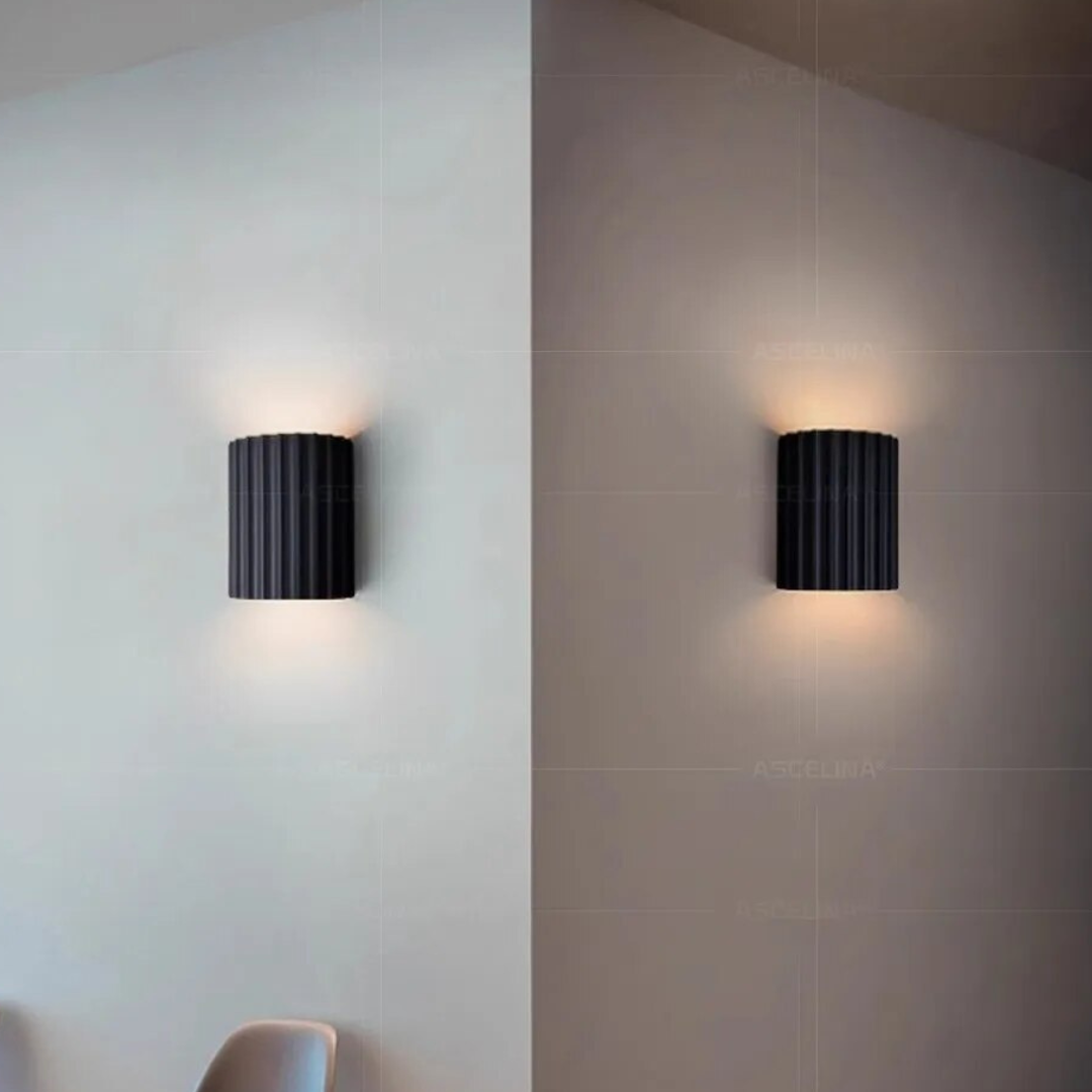 Skandynawska Lampa Ścienna Z Prążkowanego Szkła