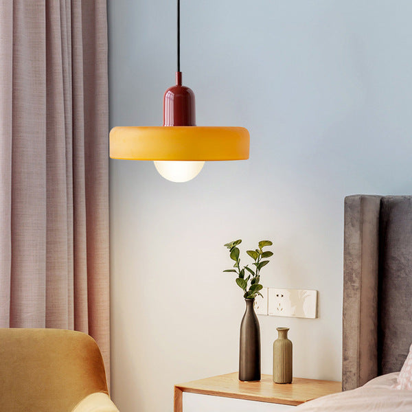 Skandynawska Okrągła Szklana Lampa Wisząca