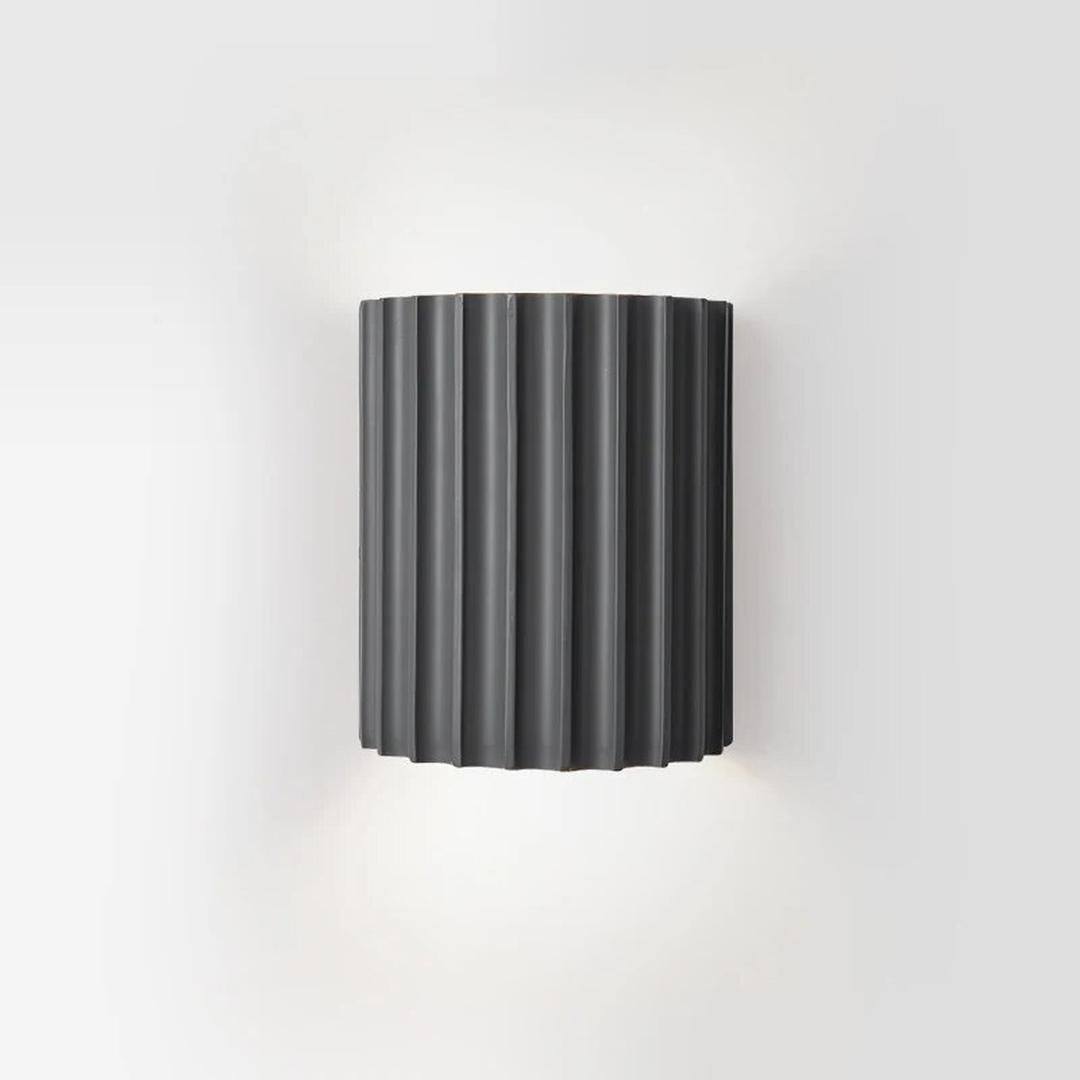 Skandynawska Lampa Ścienna Z Prążkowanego Szkła