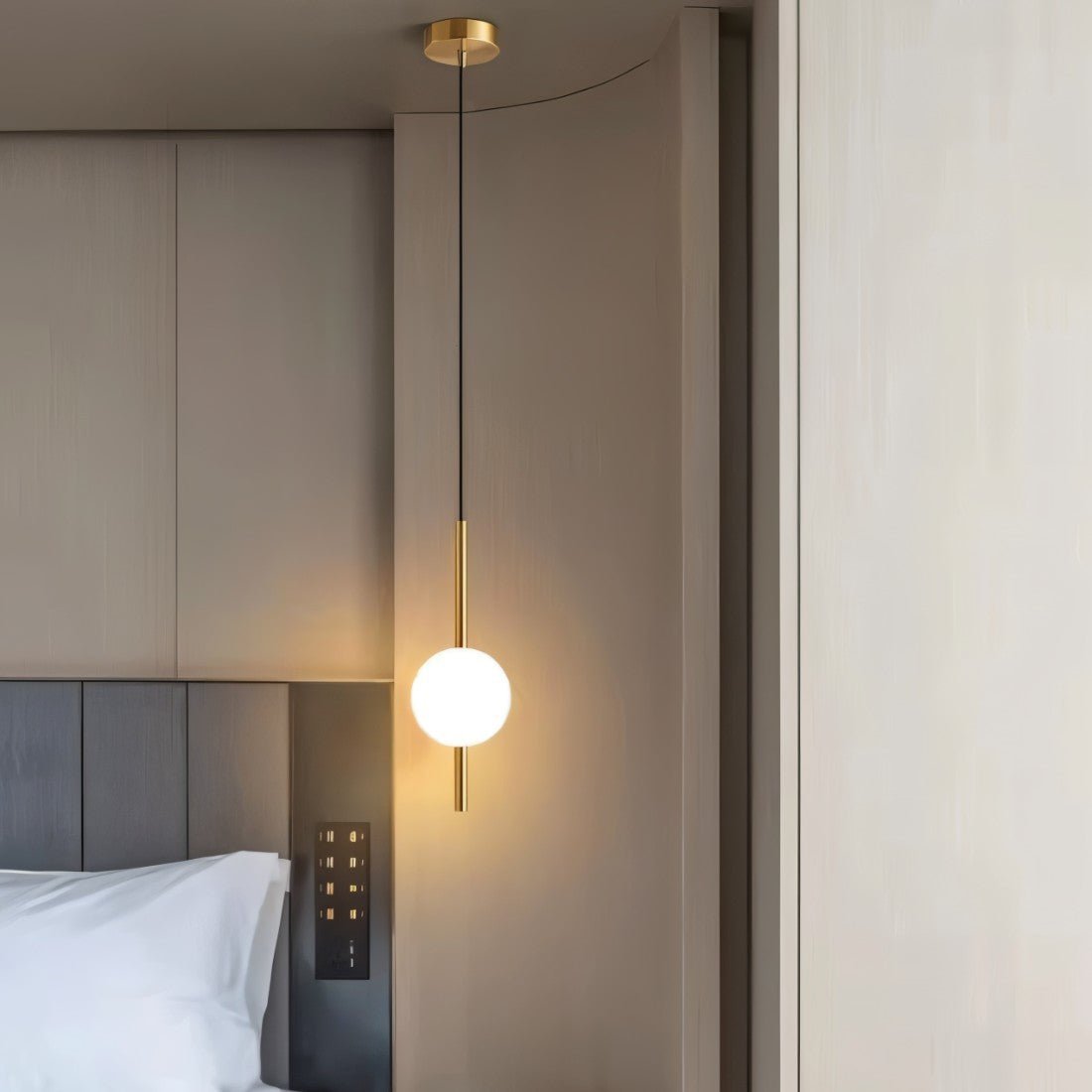 Skandynawska Szklano-Metalowa Lampa Wisząca