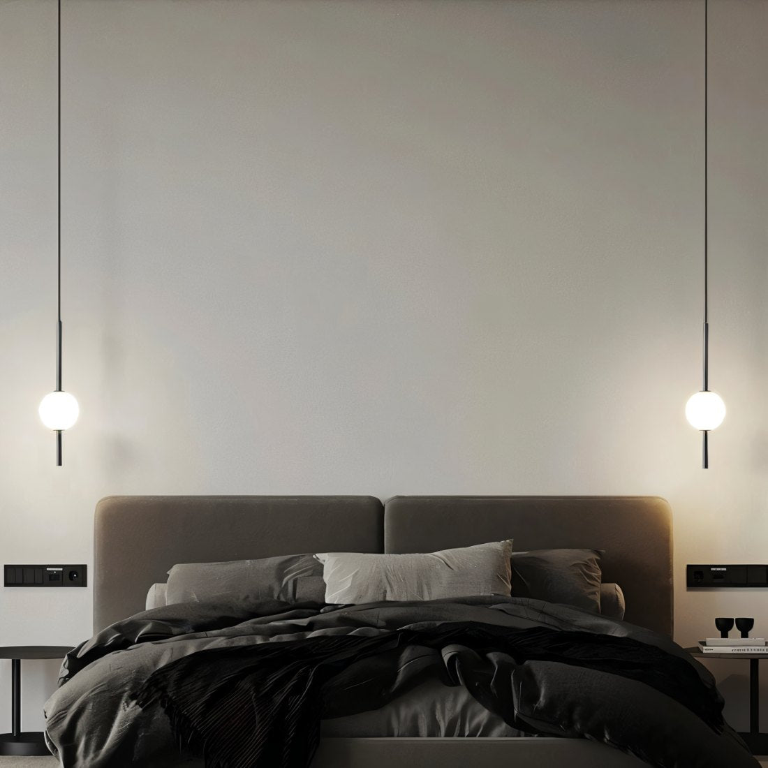 Skandynawska Szklano-Metalowa Lampa Wisząca