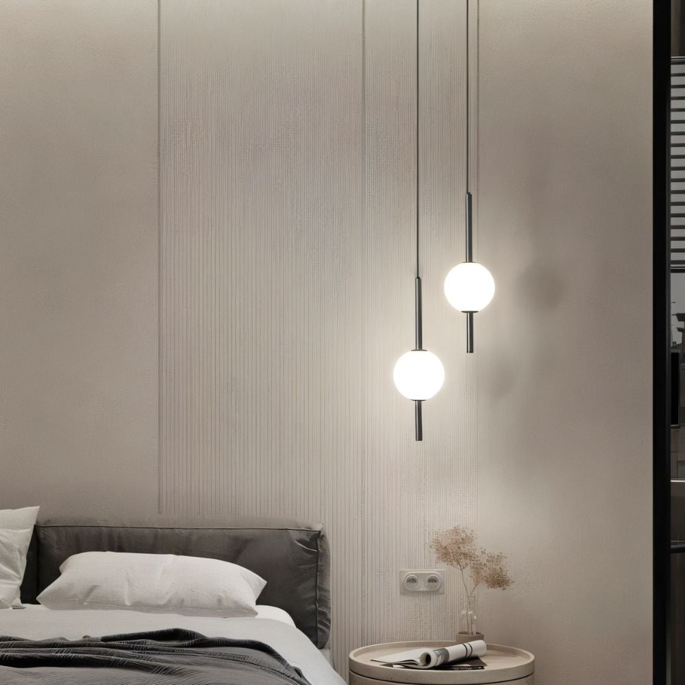 Skandynawska Szklano-Metalowa Lampa Wisząca