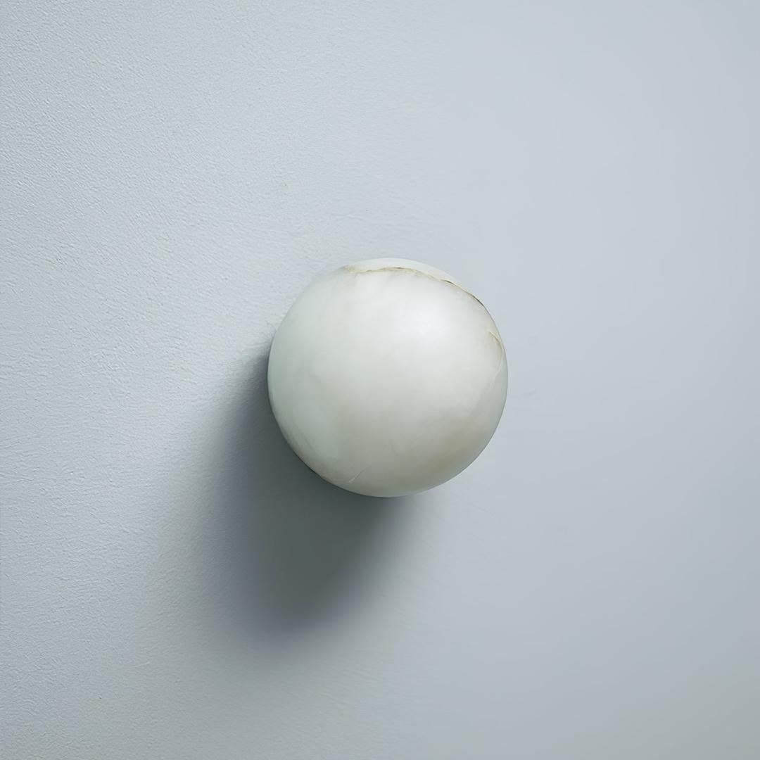 Japandi Marmurowa Lampa Ścienna LED W Kształcie Kuli