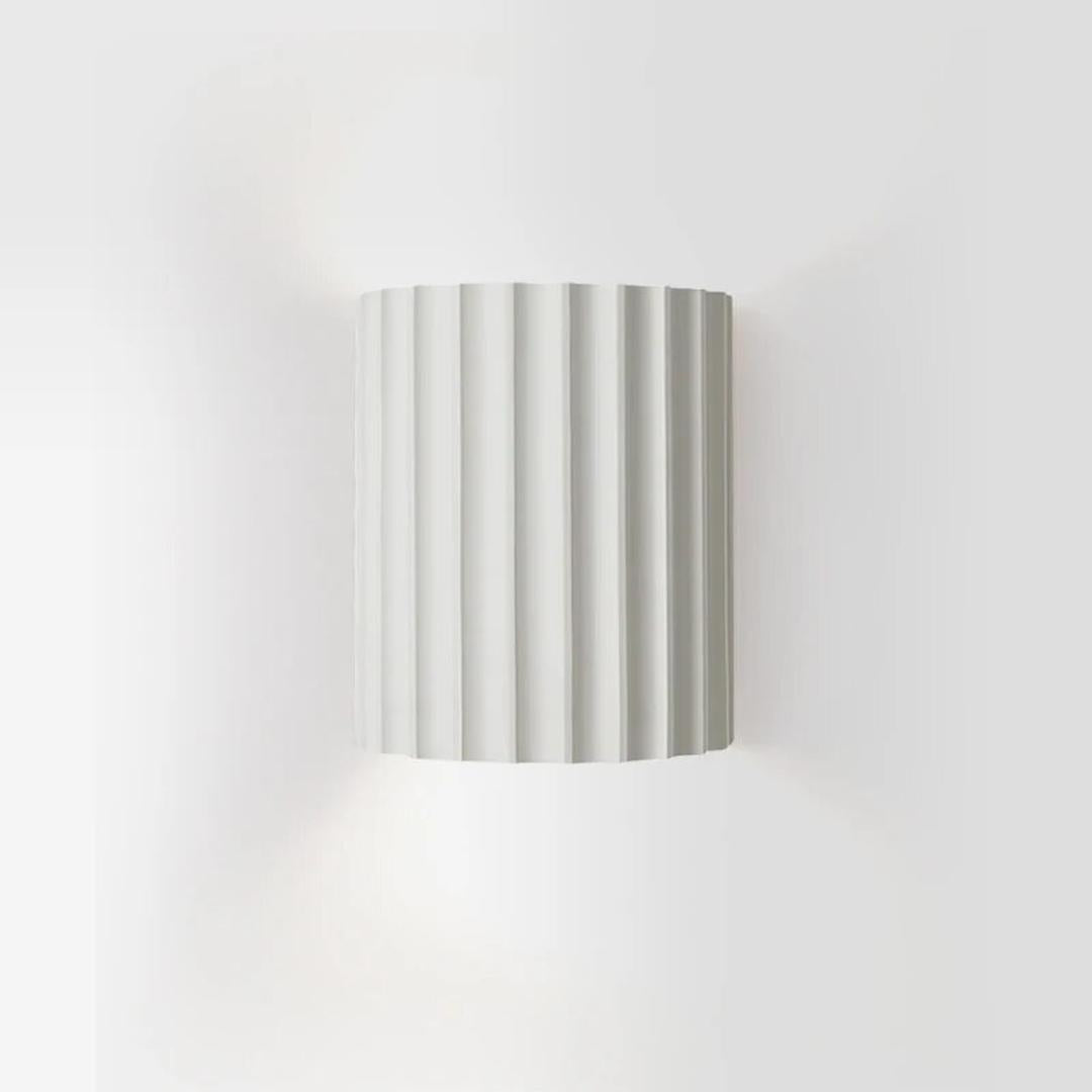 Skandynawska Lampa Ścienna Z Prążkowanego Szkła