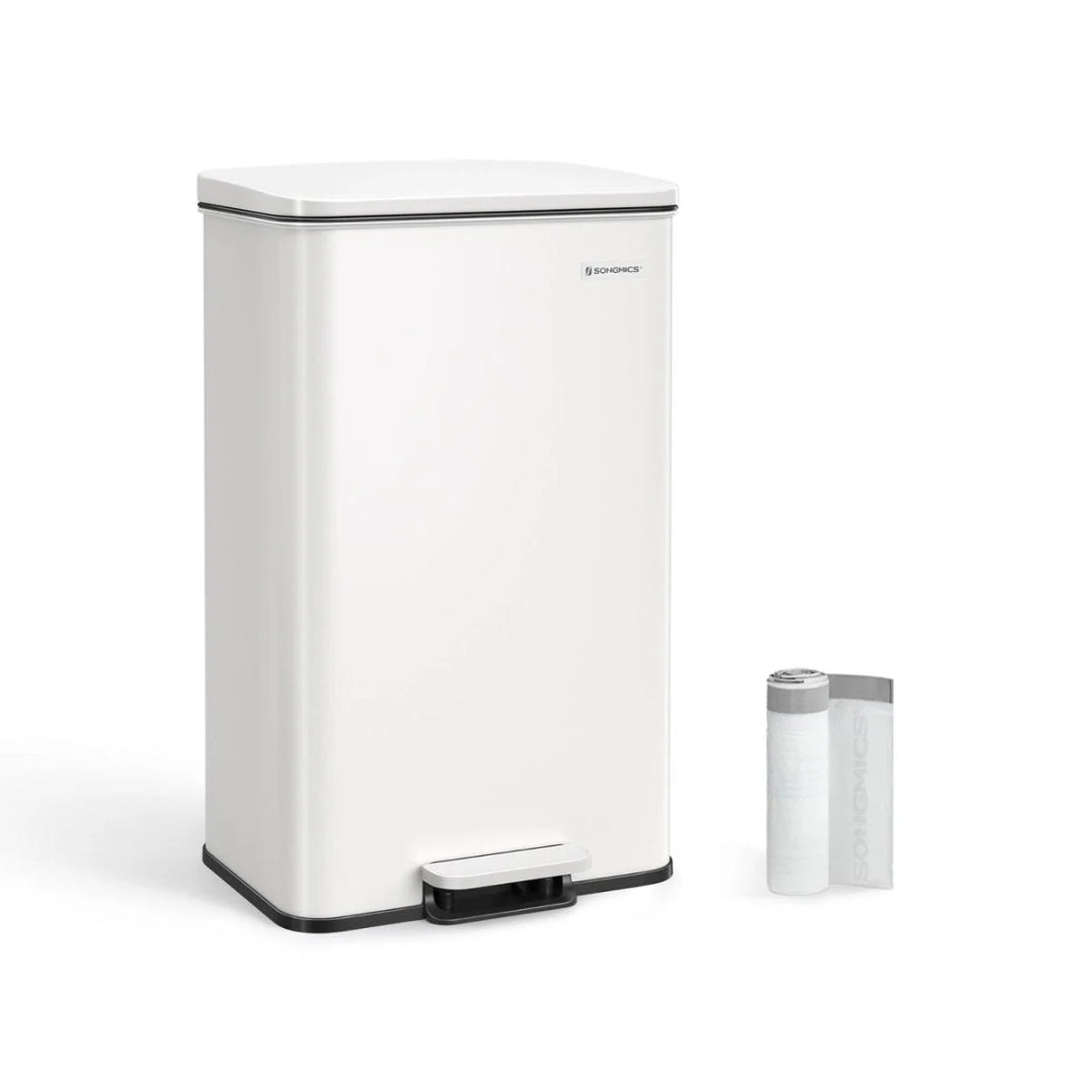 Kosz na Śmieci 40 l z Pedałem i Pokrywą Soft-Close, Stalowy, 34,8 × 32,1 × 55,7 cm