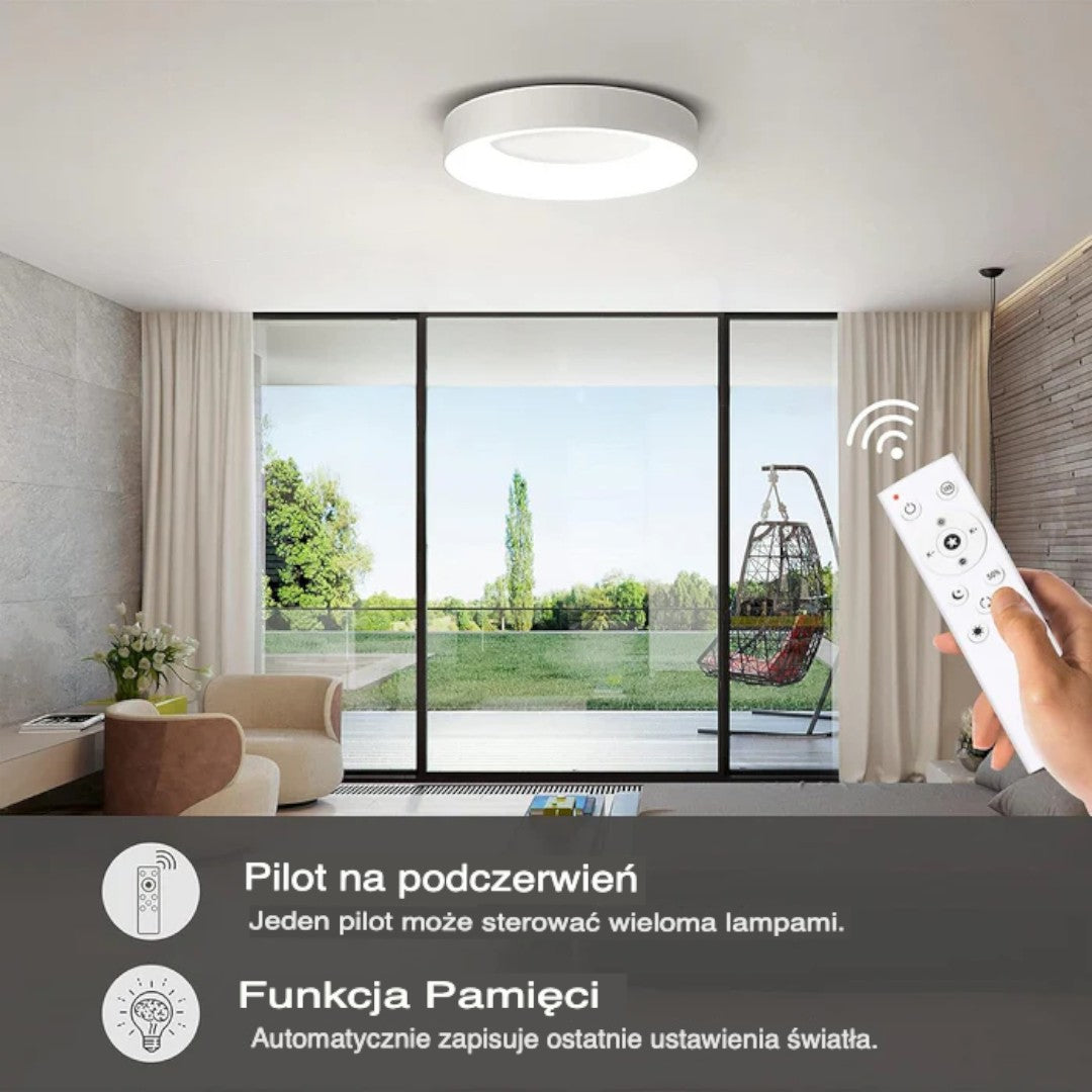 Minimalistyczna Sufitowa Lampa LED Z Kolorowym Wykończeniem