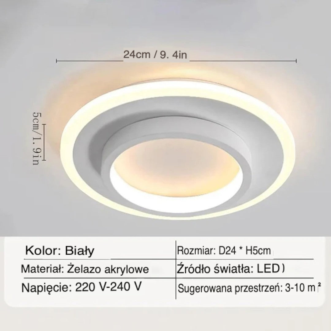 Nowoczesna Okrągła Lampa Sufitowa LED