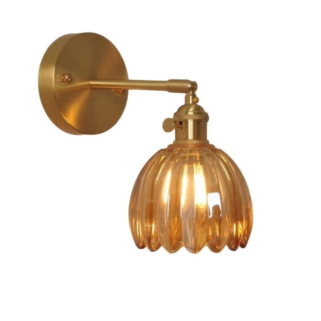 Retro Szklana Lampa Ścienna Tulipan