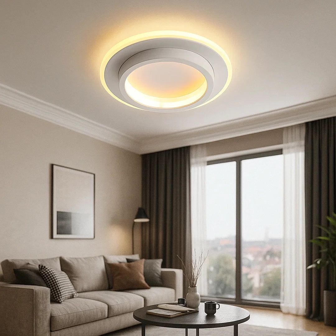 Lampa Sufitowa LED Okrągła do Przedpokoju z Metalu i Akrylu