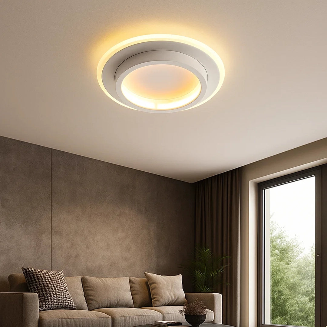 Lampa Sufitowa LED Okrągła do Przedpokoju z Metalu i Akrylu