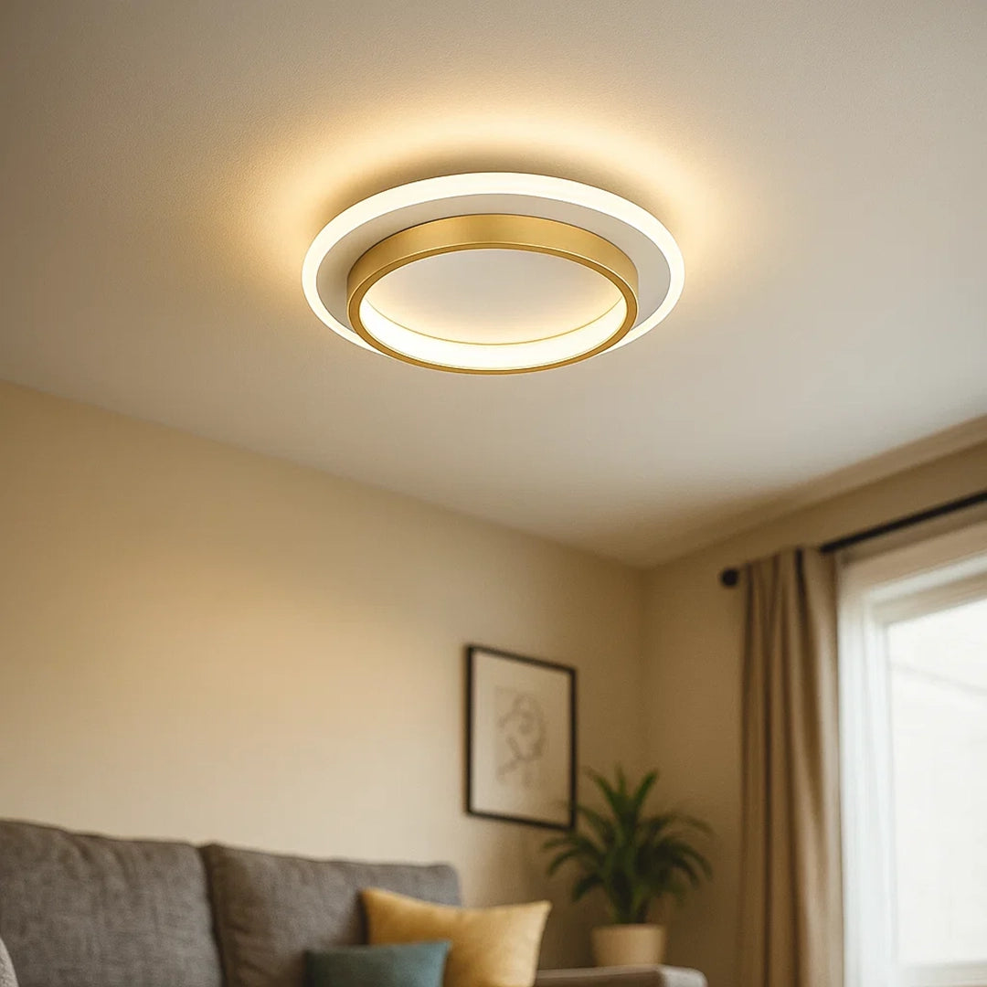 Lampa Sufitowa LED Okrągła do Przedpokoju z Metalu i Akrylu