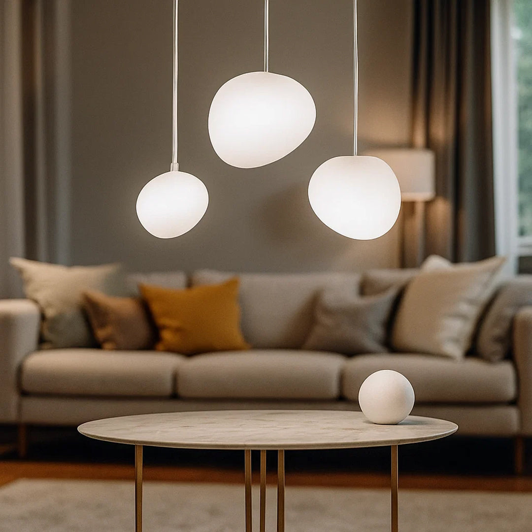 Lampa wisząca szklana okrągła LED przezroczysta