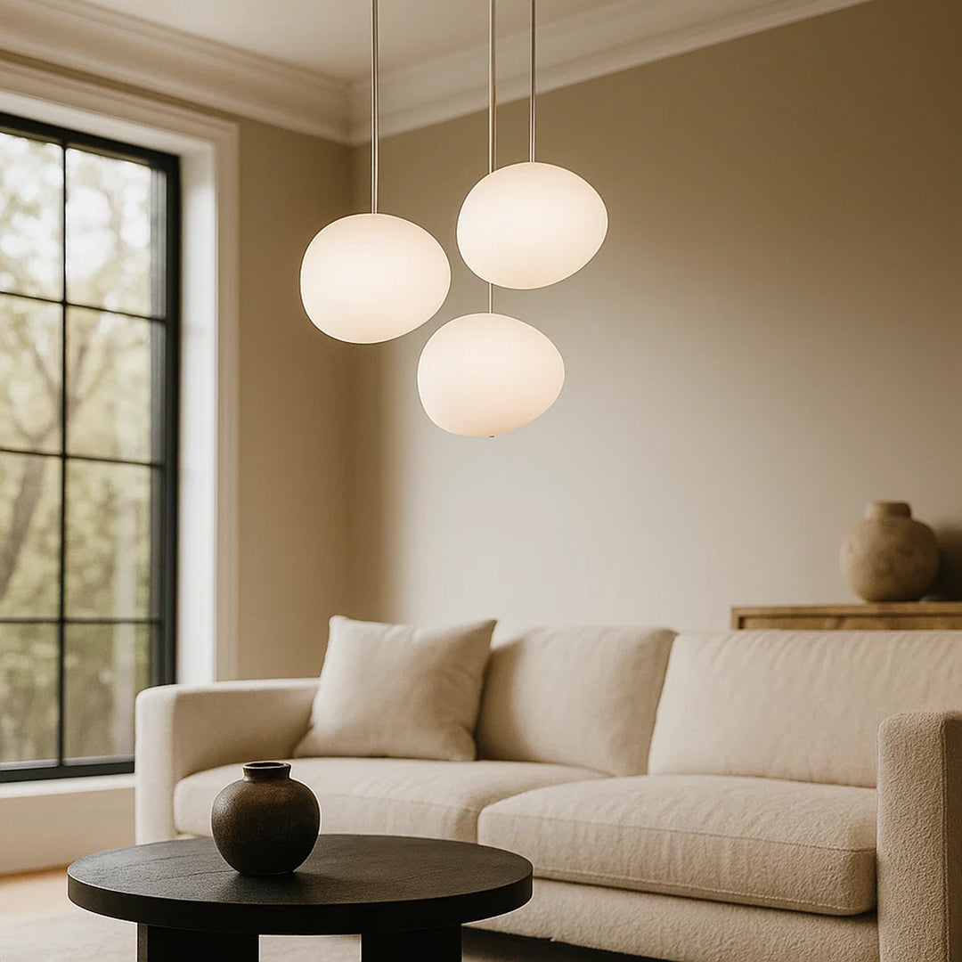 Lampa wisząca szklana okrągła LED przezroczysta